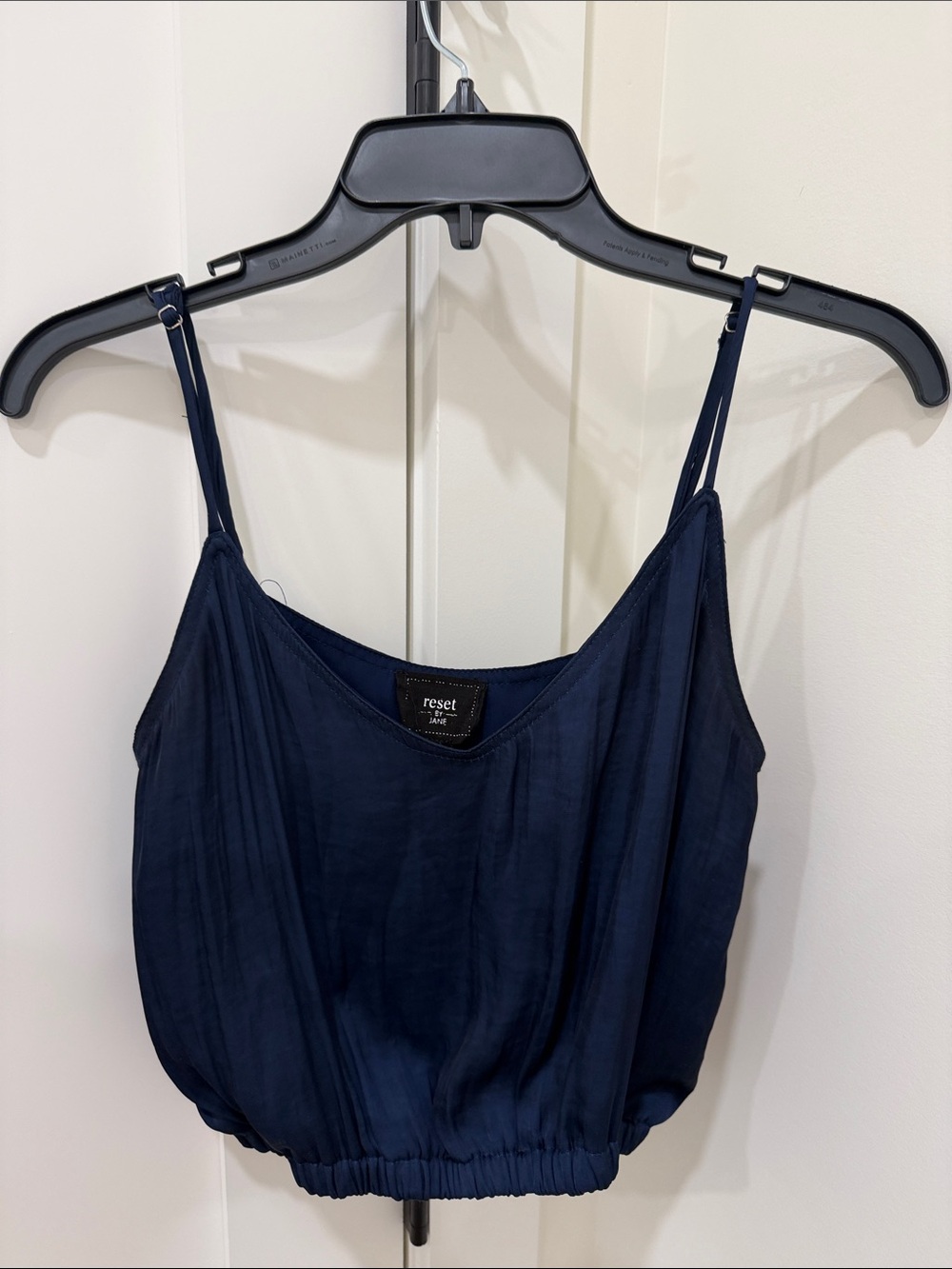 Reset Navy Elastic-Hem Spaghetti Strap Cami